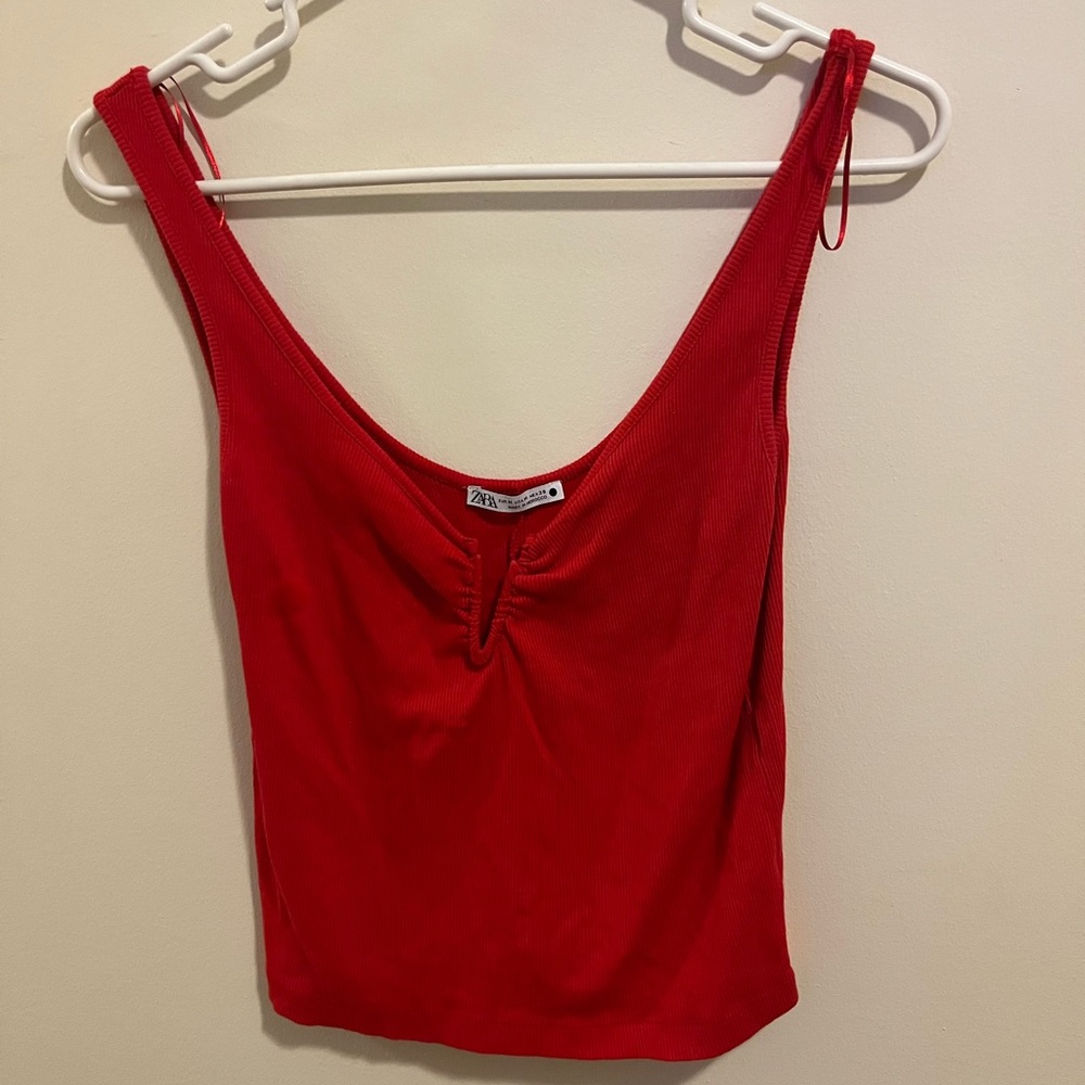 Red Zara low cut tank top